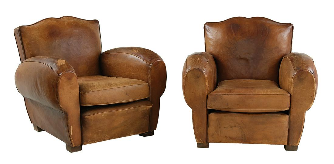 Pair of Art Deco Leather Club Chairs (1 of 1)