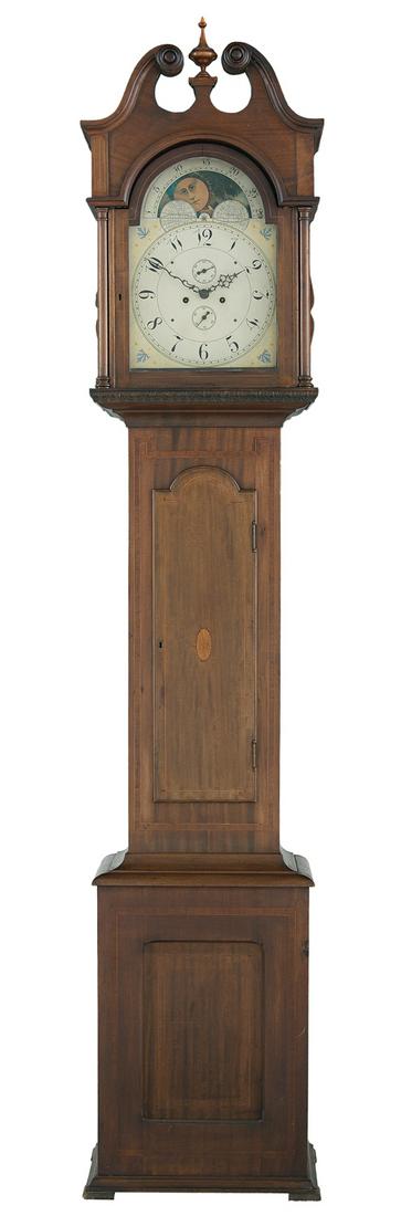 Edwardian Inlaid Mahogany Tall Case Clock (1 of 1)