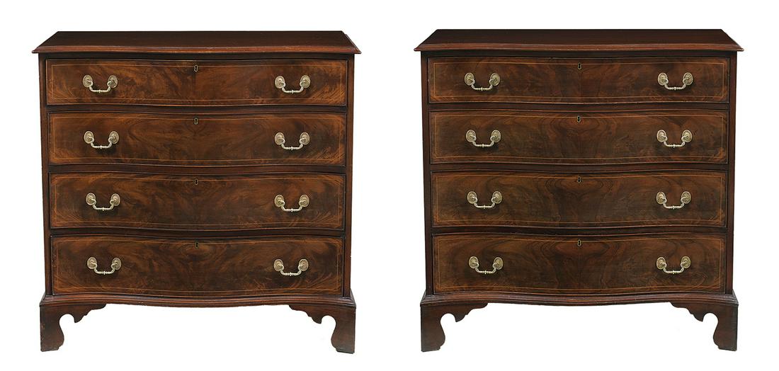Pair of George III-Style Mahogany Chests (1 of 3)