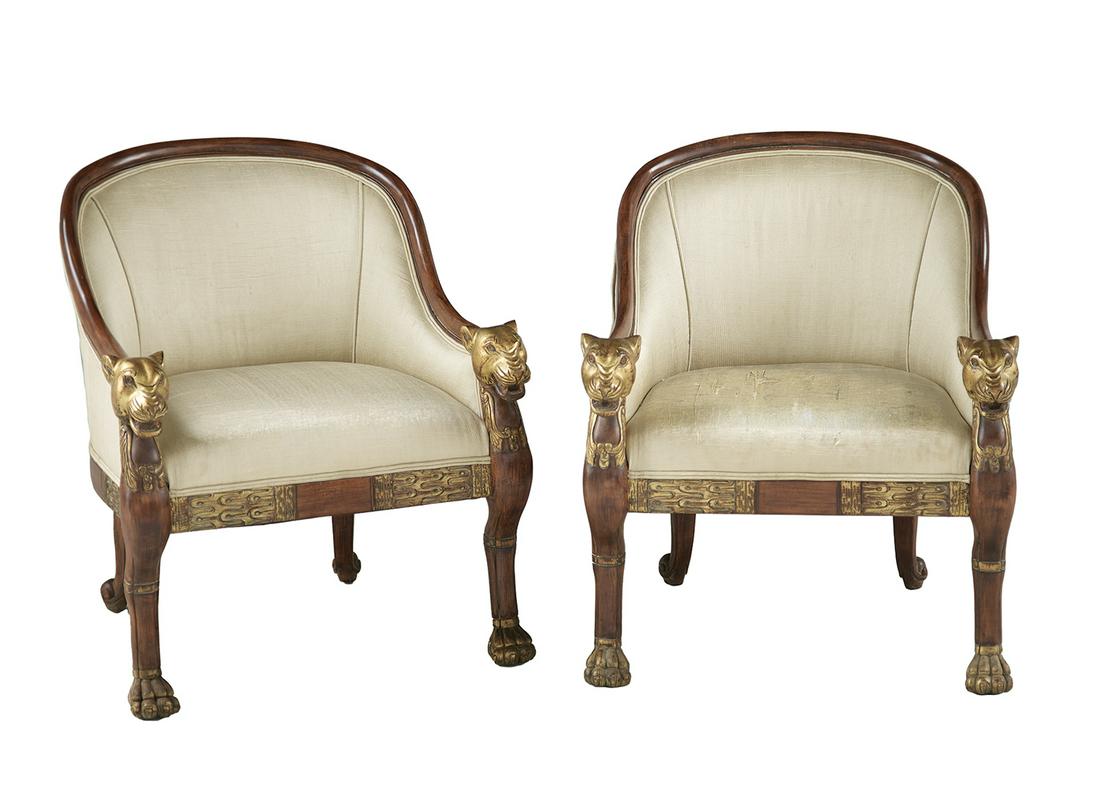 Pair of Regency-Style Mahogany Armchairs (1 of 1)