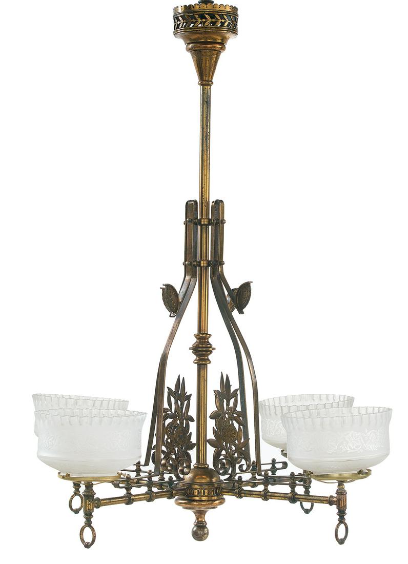American Aesthetic Movement Brass Gasolier (1 of 1)