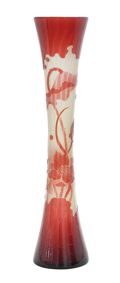 Emile Galle "Egyptian Lotus" Art Glass Vase (1 of 4)