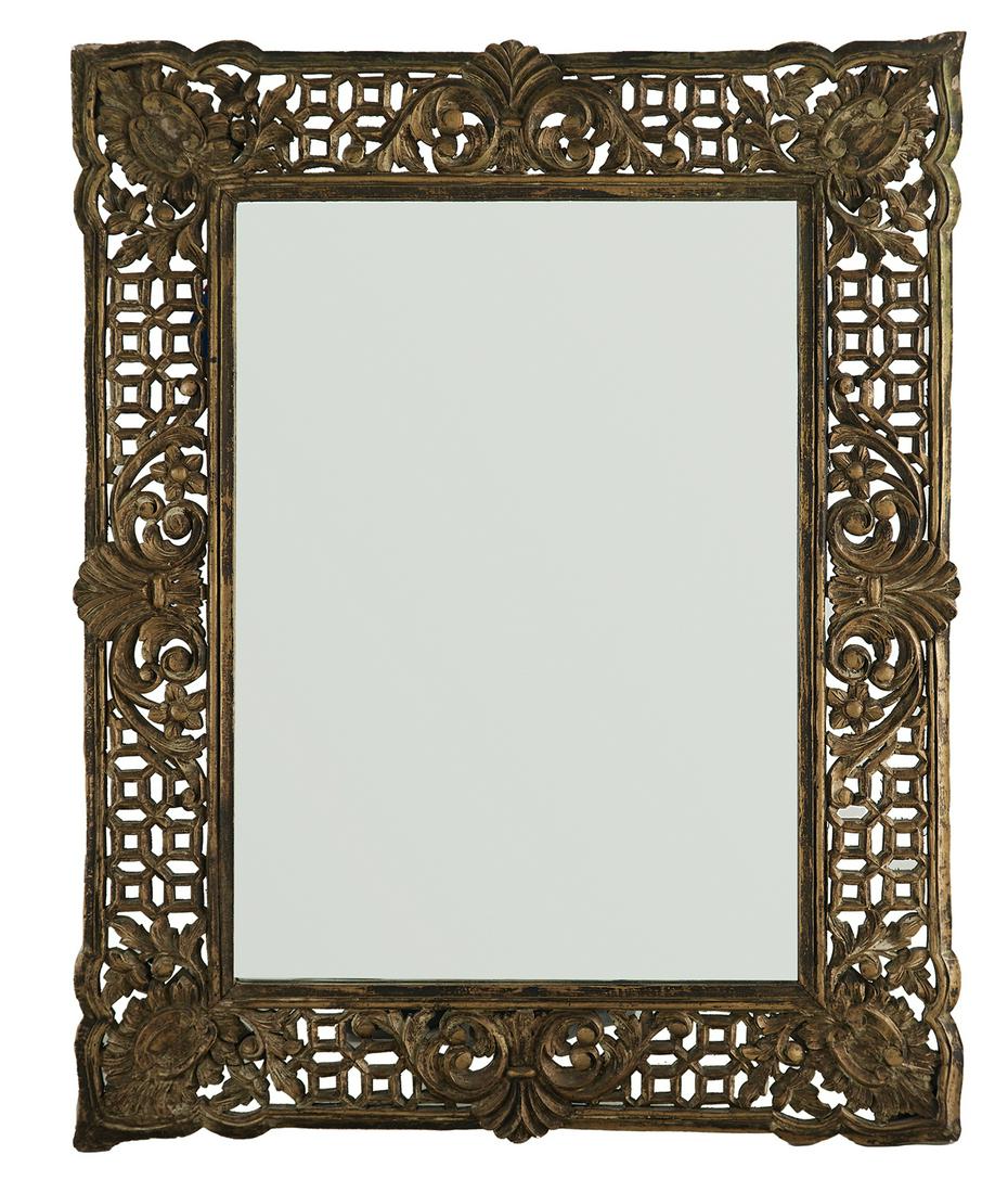 Carved and Pierced Painted Mirror (1 of 2)