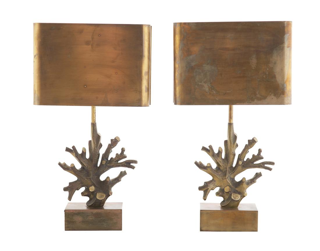 Pair Gilt-Bronze Maison Charles "Lampes Corail" (1 of 2)