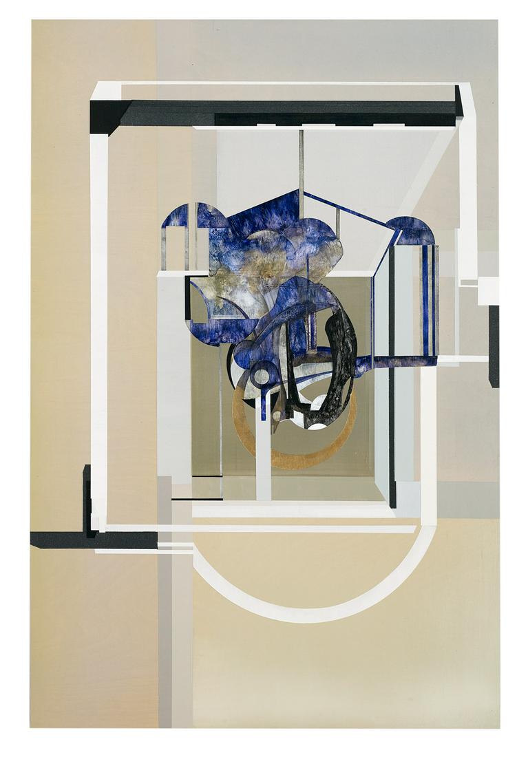 James Kennedy (Irish/US, b. 1962): James Kennedy (Irish/American, b. 1962) "Icon", 2014 acrylic and polymer on wood panel monogramed, dated and titled en verso. Unframed. 35" x 24"