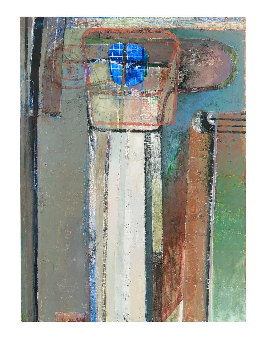 Joseph Almyda (US, 1927-2011): Joseph Almyda (American, 1927-2011) "Garden: 12", 1991 mixed media on canvas signed, dated and titled en verso, with "Harris Gallery, Houston, Texas" label. Unframed. 72" x 53" Provenance: Harris Gall