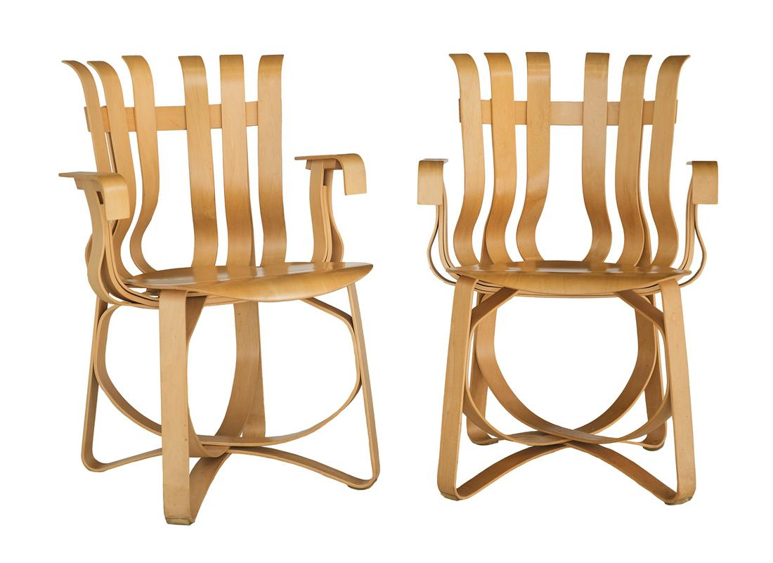 Frank Gehry Bent & Maple "Hat Trick" Arm Chairs (1 of 5)