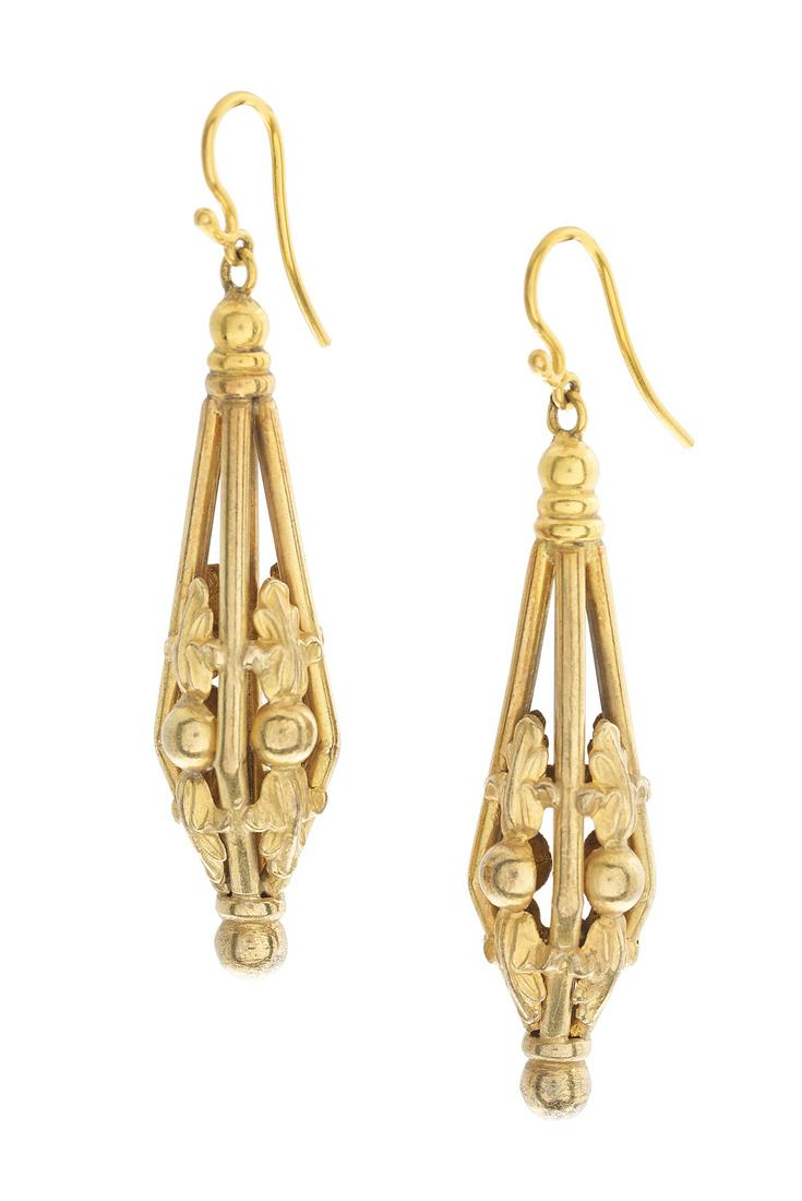 Antique Pair of Biedermeier Dangle Earrings (1 of 1)