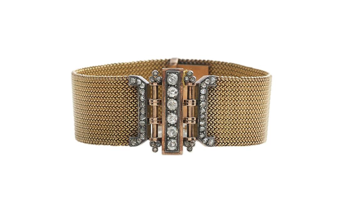 Victorian Gold Mesh Buckle Bracelet (1 of 1)