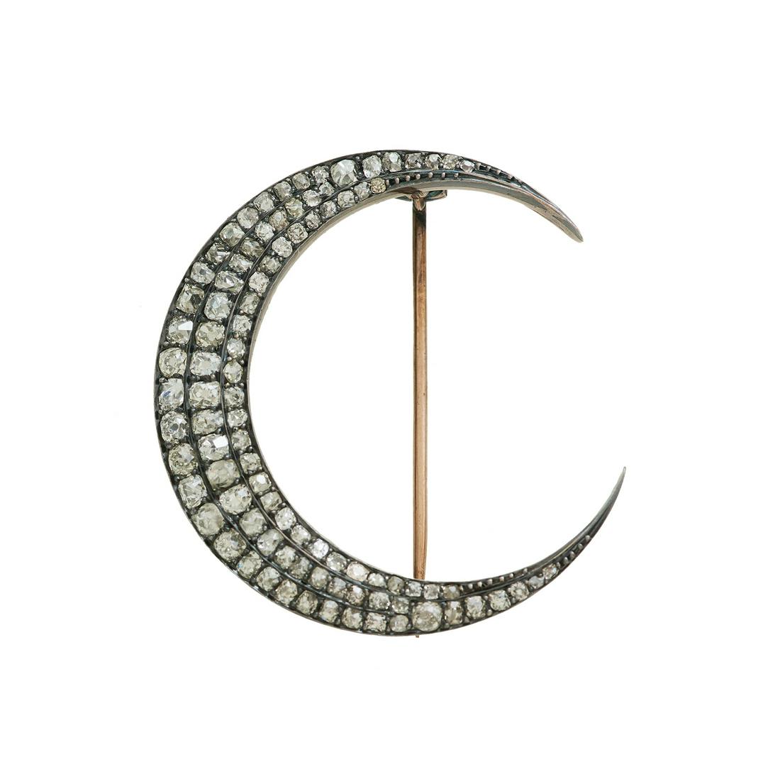 Important Victorian Diamond Crescent Brooch (1 of 3)