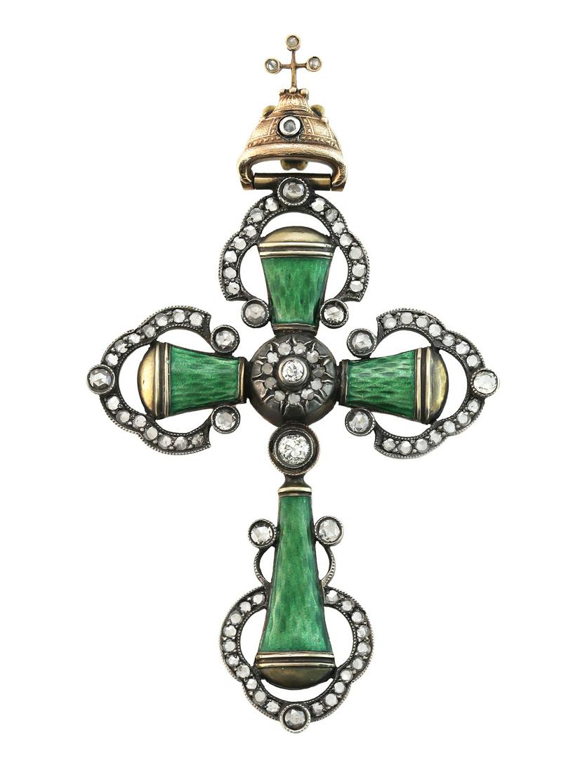 Impressive Russian Enamel and Diamond Cross (1 of 1)
