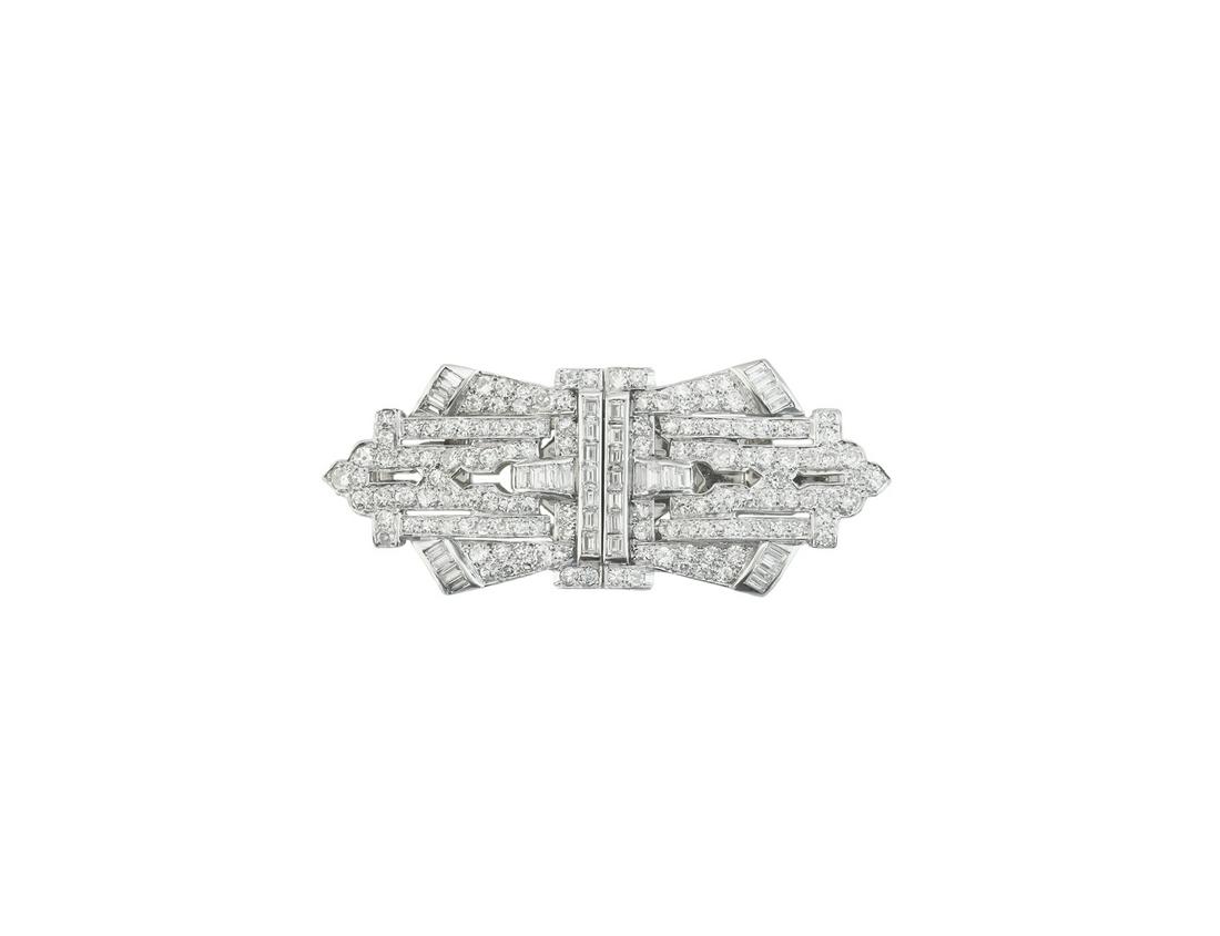 Fine Art Deco Diamond Dress Clips (1 of 3)
