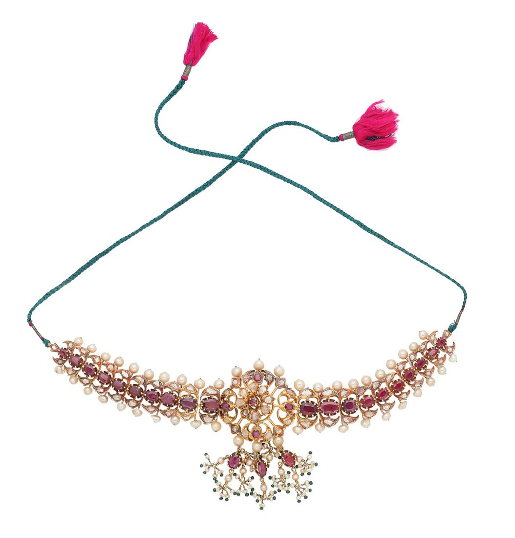 Indian Ruby and Pearl Moghul Necklace (1 of 2)