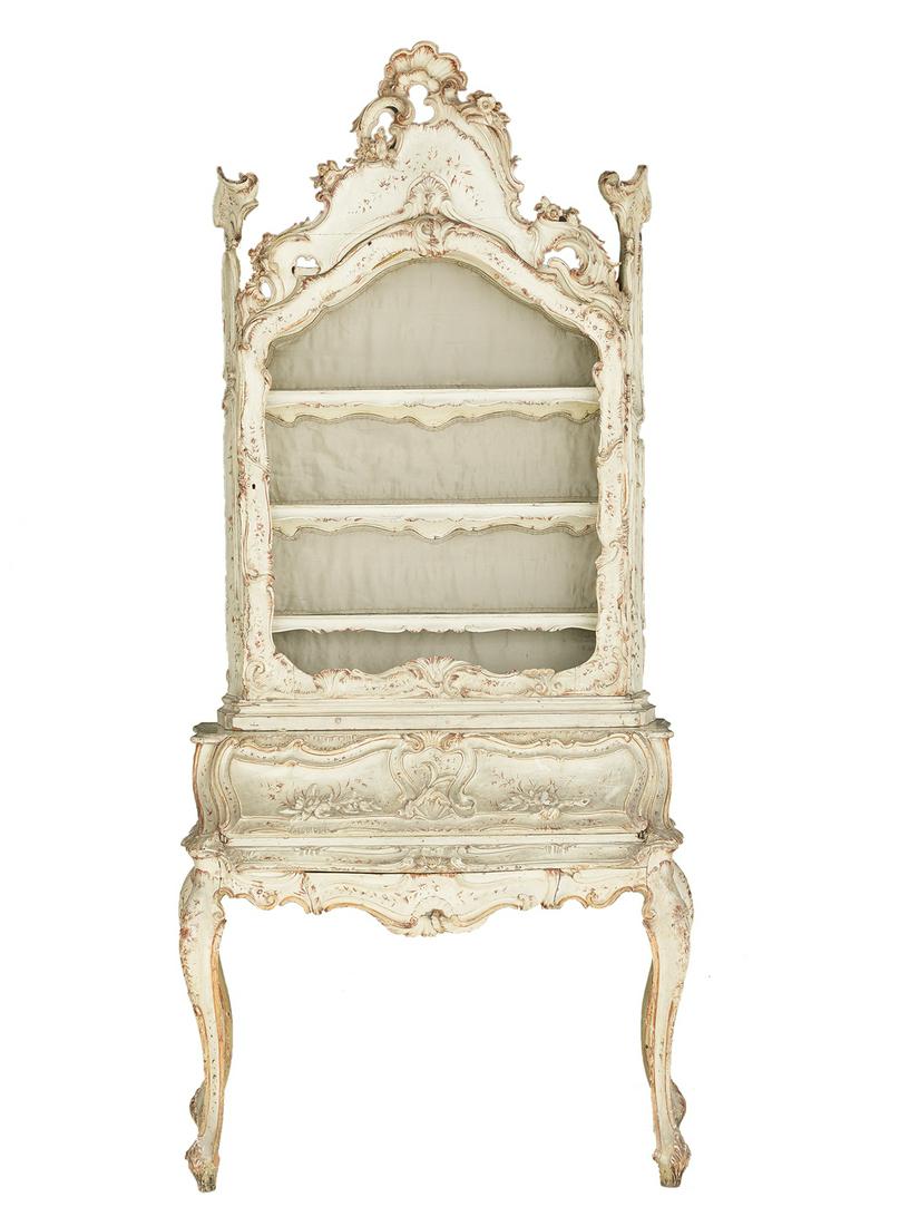 Venetian Polychromed Secretary Bookcase (1 of 4)