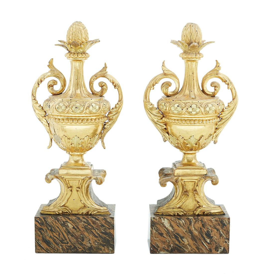 Pair of  Baroque-Style Faux Marbre Garnitures (1 of 1)