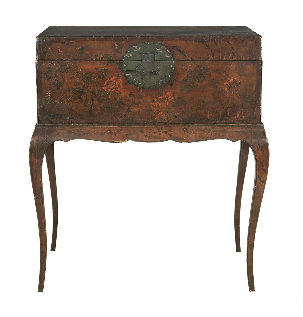 Chinoiserie-Decorated Butler's Trunk on Stand (1 of 3)