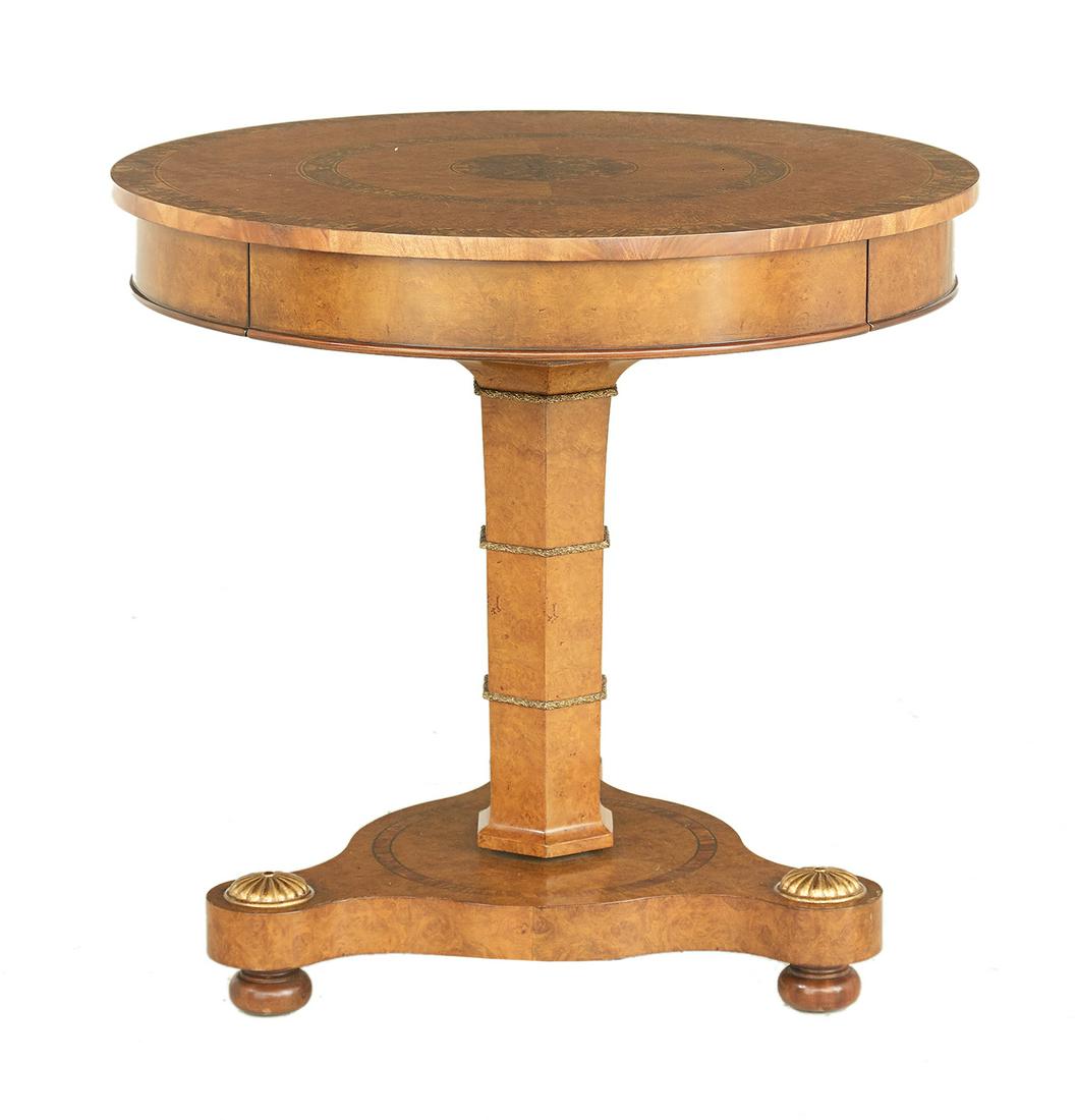 Biedermeier-Style Burlwood Center Table (1 of 1)