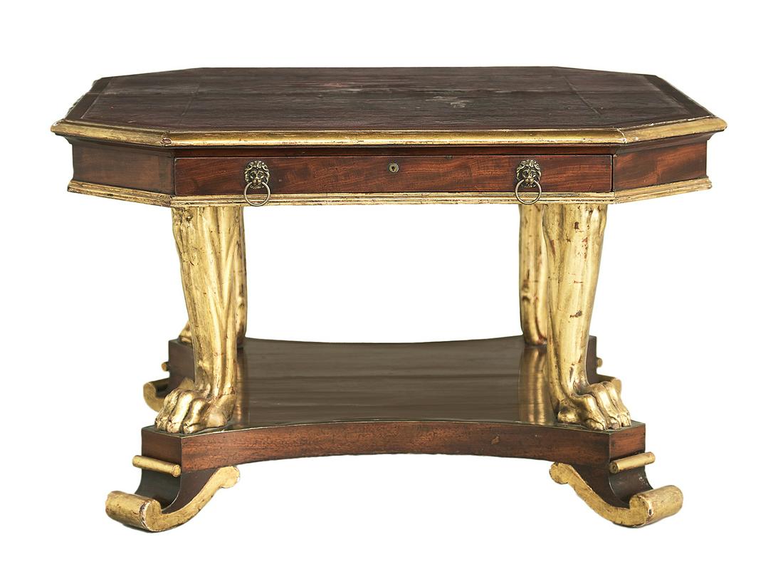Regency Mahogany and Parcel-Gilt Library Table (1 of 2)