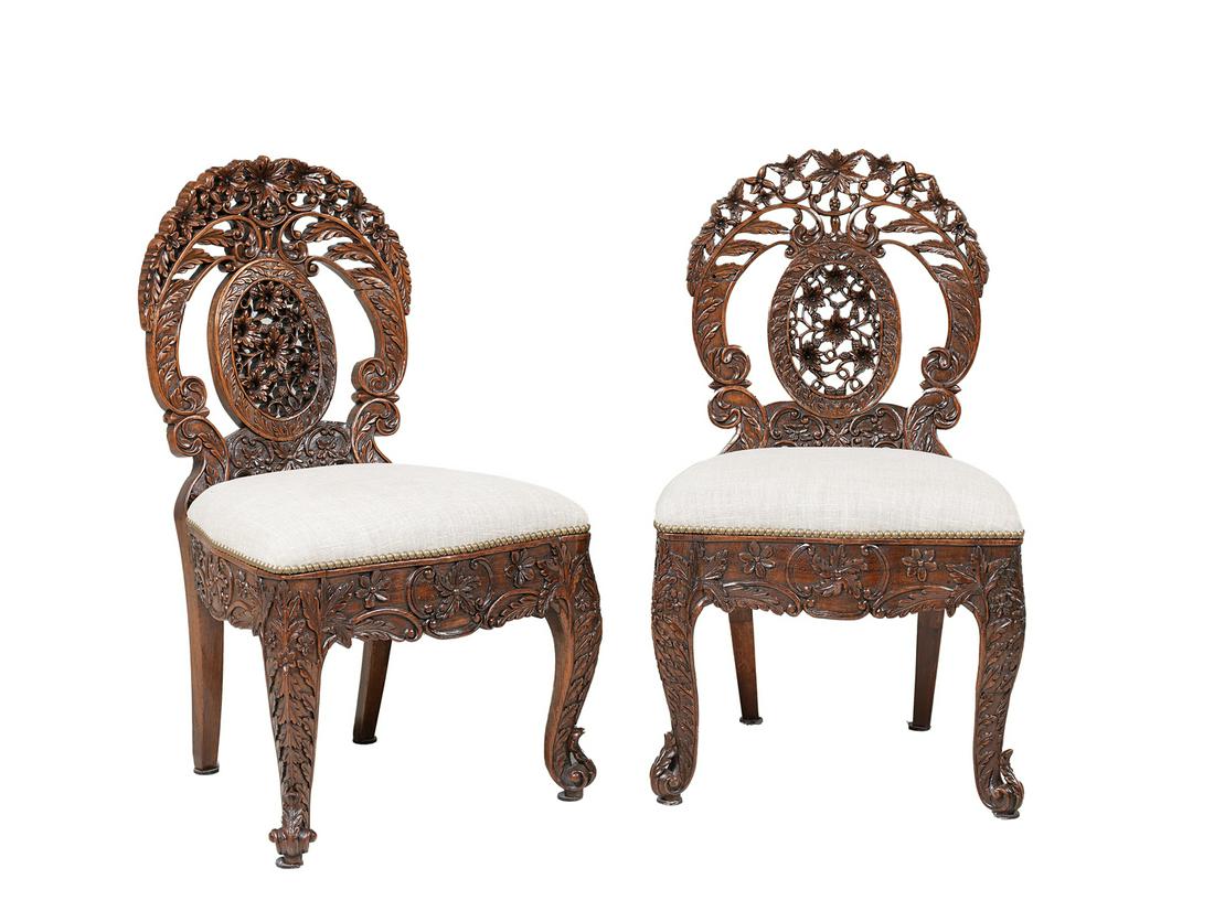 Pair of Anglo-Indian Rosewood Side Chairs (1 of 1)