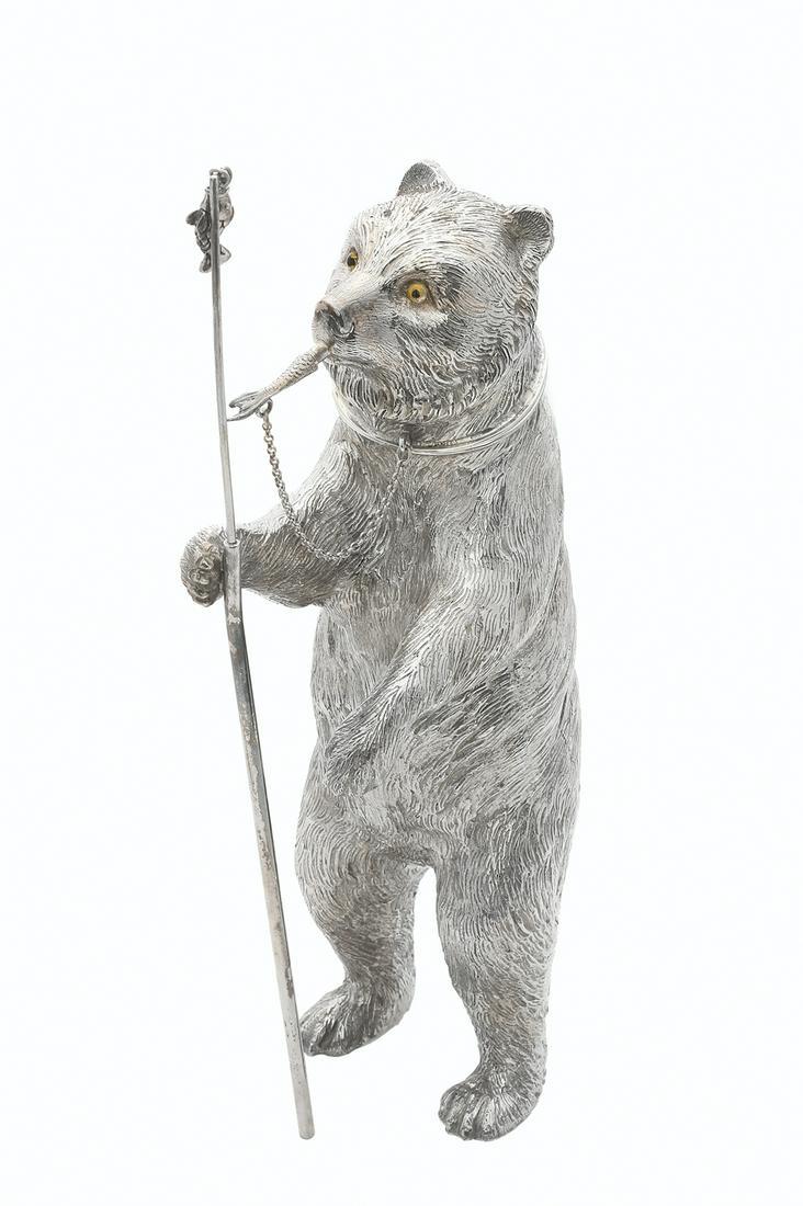 German Novelty "Bear" Silver Cocktail Shaker (1 of 4)