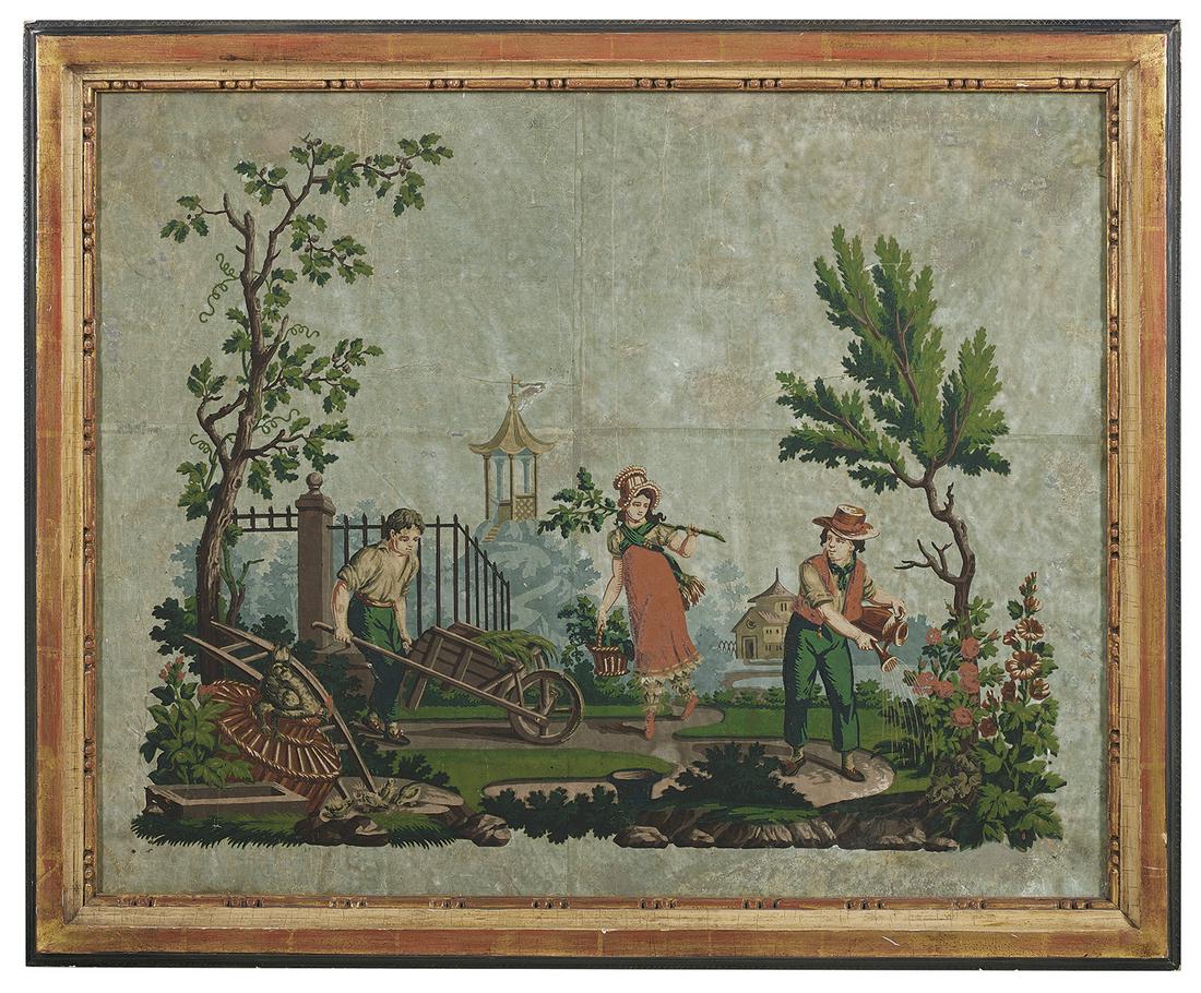 French Mounted and Framed Wallpaper Panel (1 of 2)