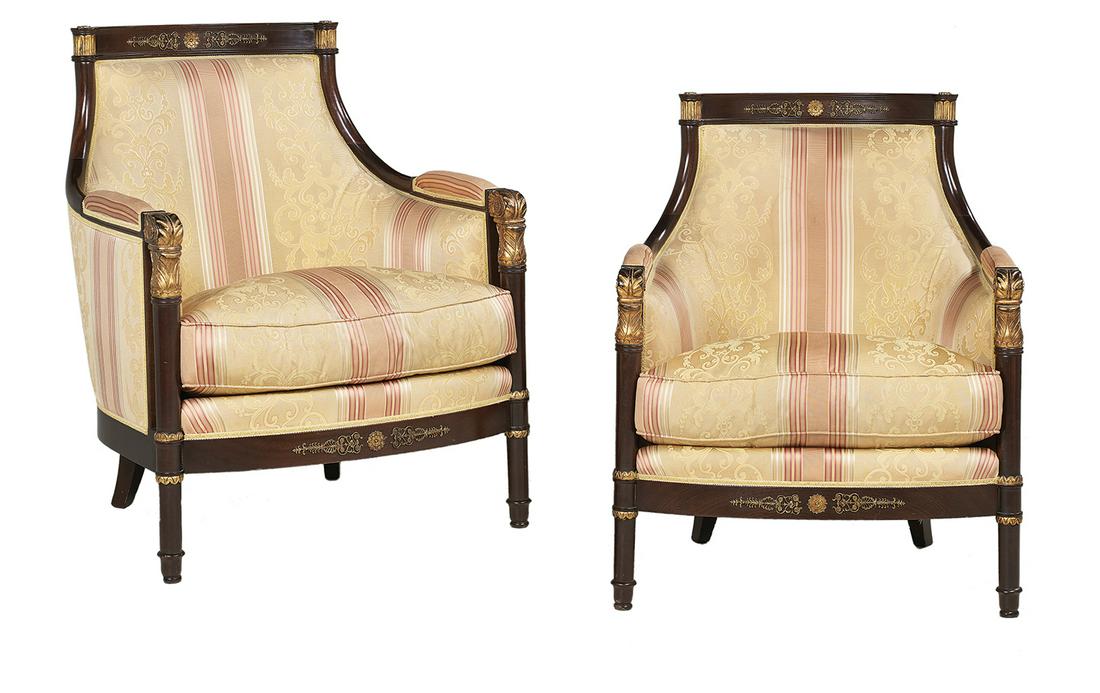 Pair of Empire-Style Ormolu-Mounted Bergeres (1 of 1)