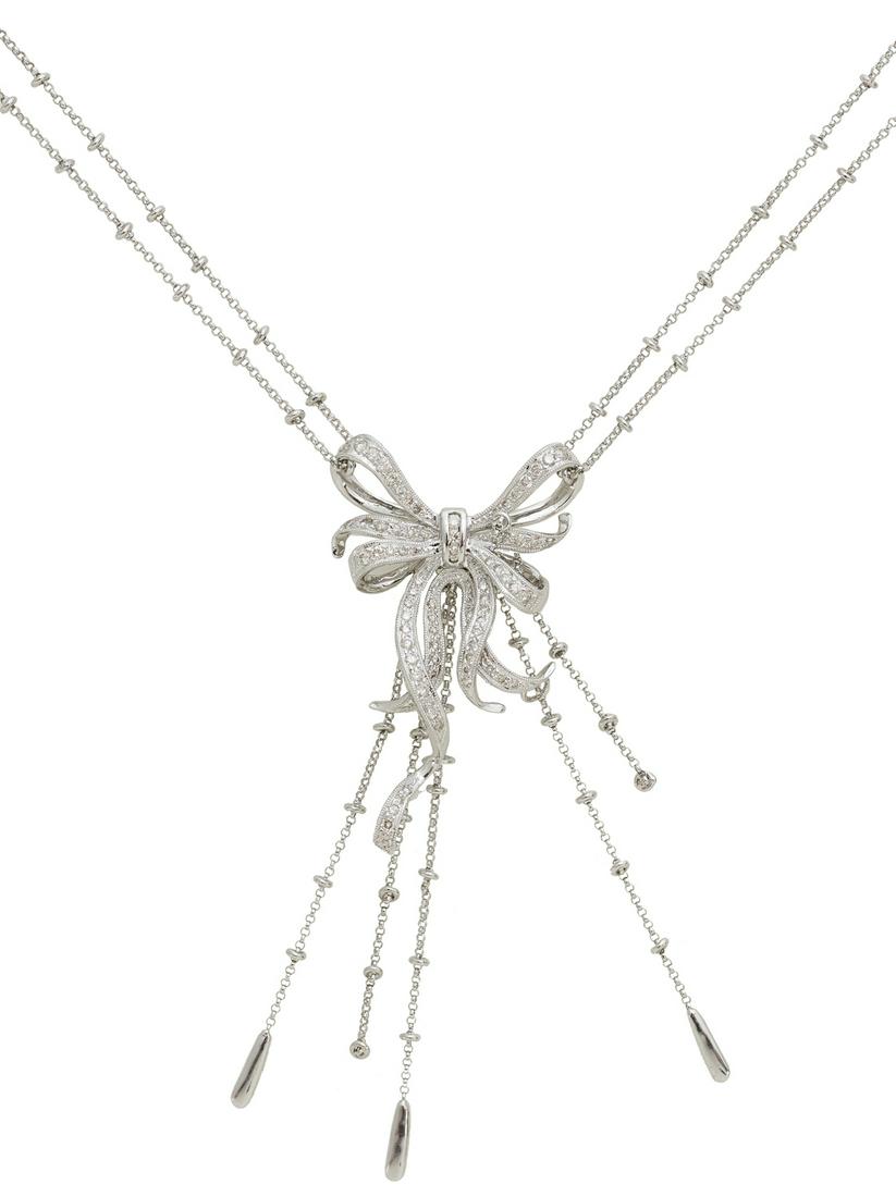 Diamond Bow Pendant with Chain (1 of 1)
