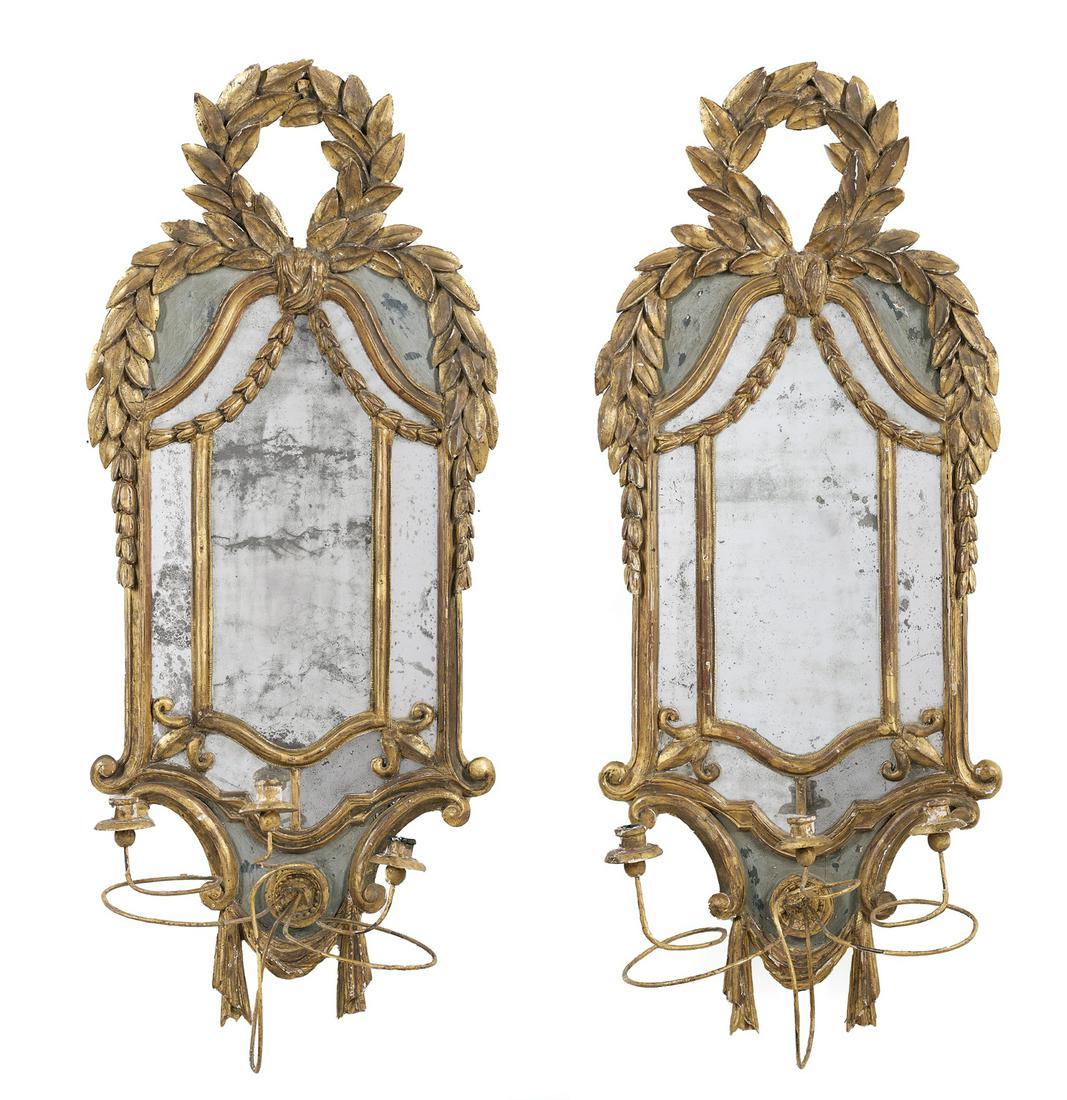 Pair of Large Italian Giltwood Girandole Mirrors (1 of 3)