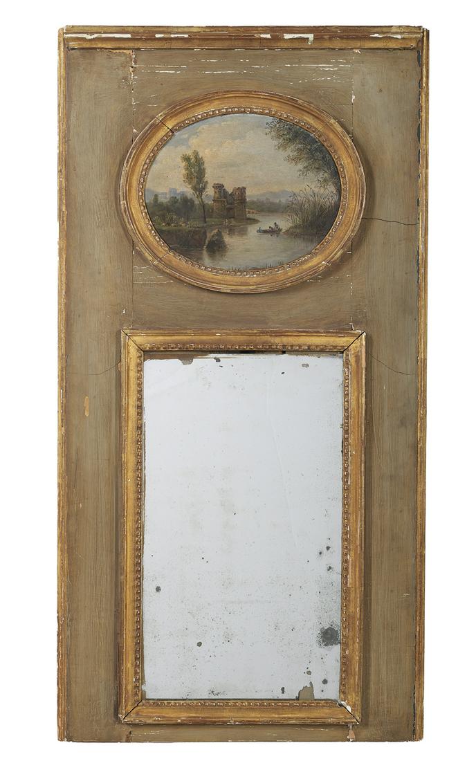 Unusual French Directoire Petite Trumeau Mirror (1 of 1)
