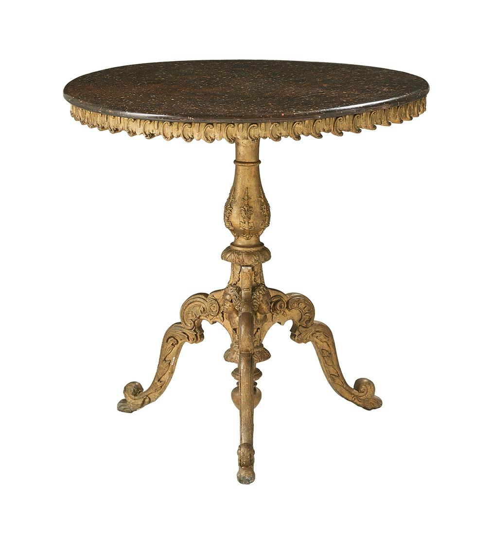 Italian Neo-Rococo Faux Porphyry Occasional Table (1 of 2)