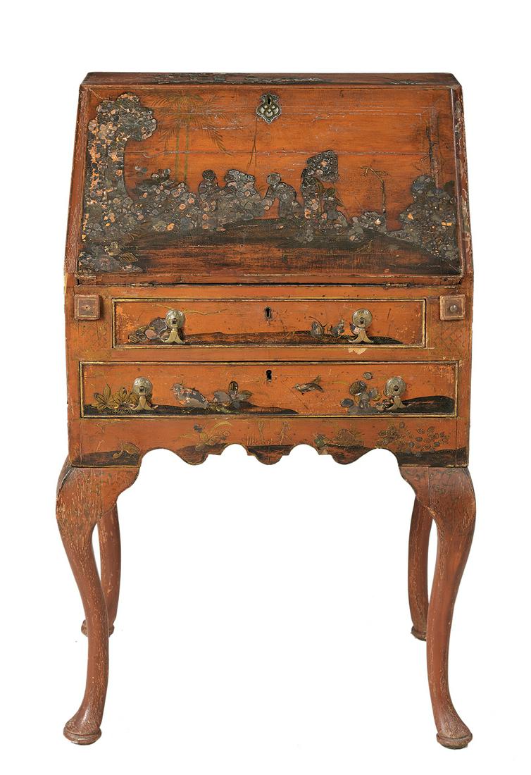 Queen Anne-Style Chinoiserie Slant-Lid Desk (1 of 3)