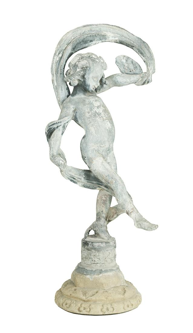 Art Nouveau Lead Garden Statue of a Dancing Putto (1 of 2)