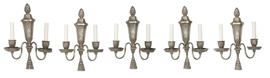 Five E. F. Caldwell & Co. Silverplate Sconces (1 of 6)