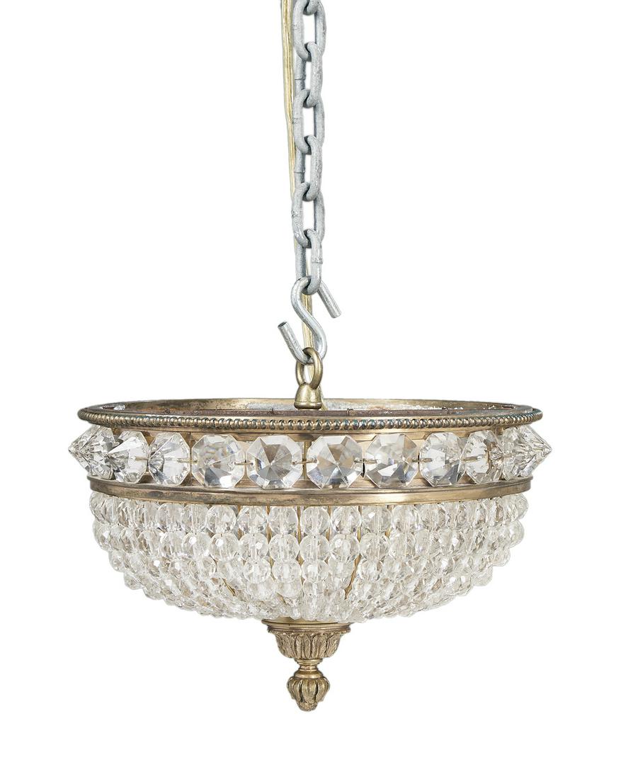 French Petit Gilt-Bronze and Crystal Chandelier (1 of 1)