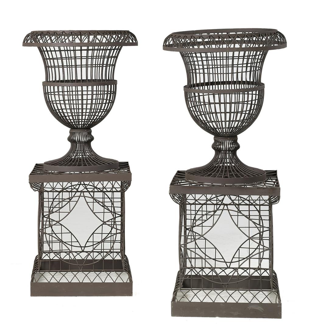 Large Pair of Wirework Planters on Stands (1 of 1)