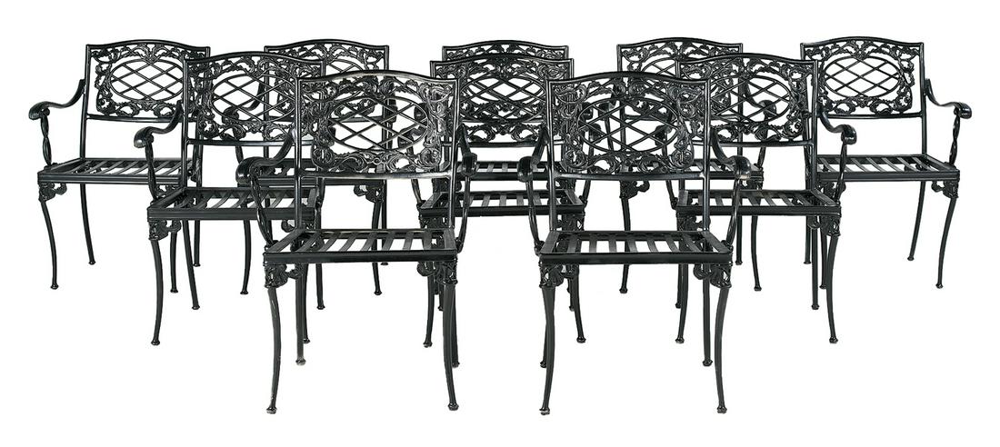 Ten Brown Jordan "Elegance" Garden Armchairs (1 of 1)