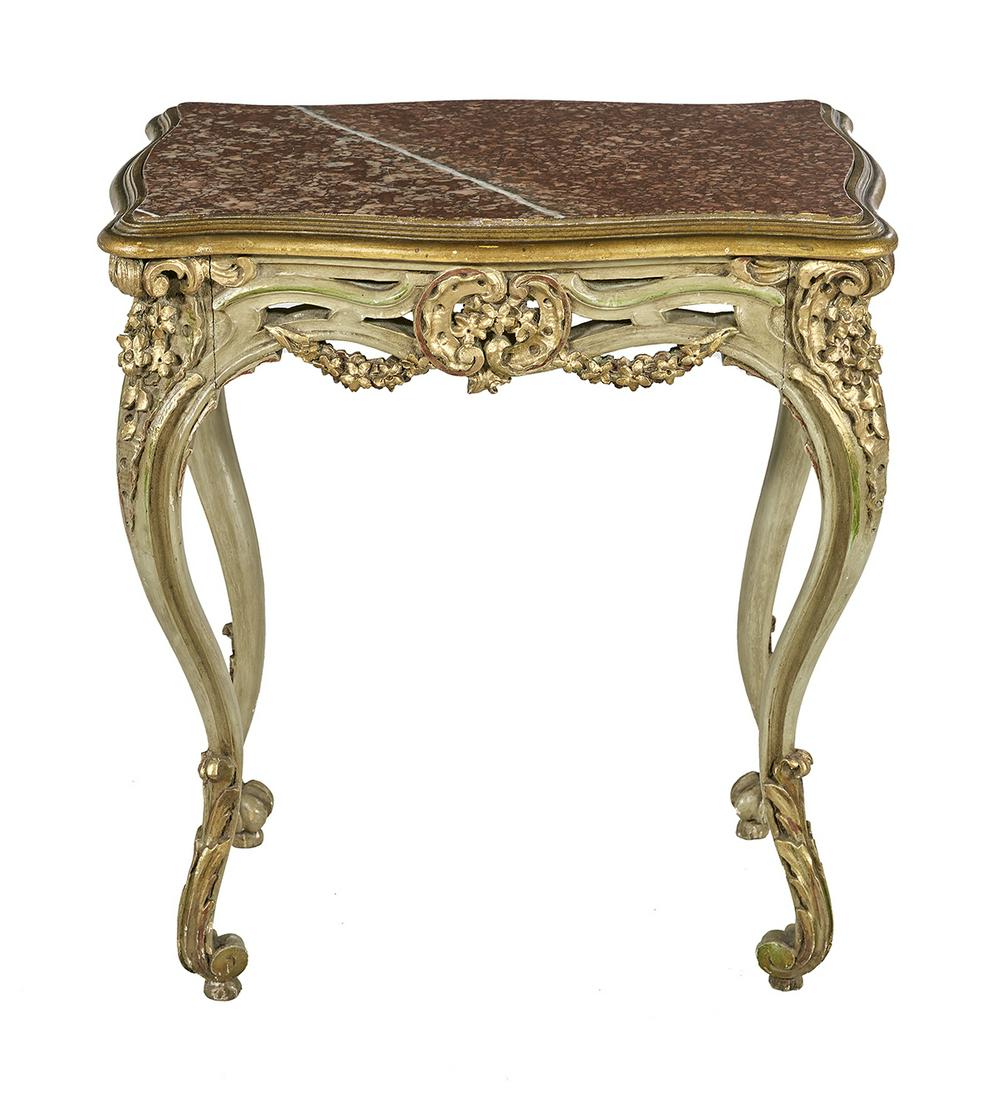 Louis XV-Style Marble-Top Occasional Table (1 of 2)