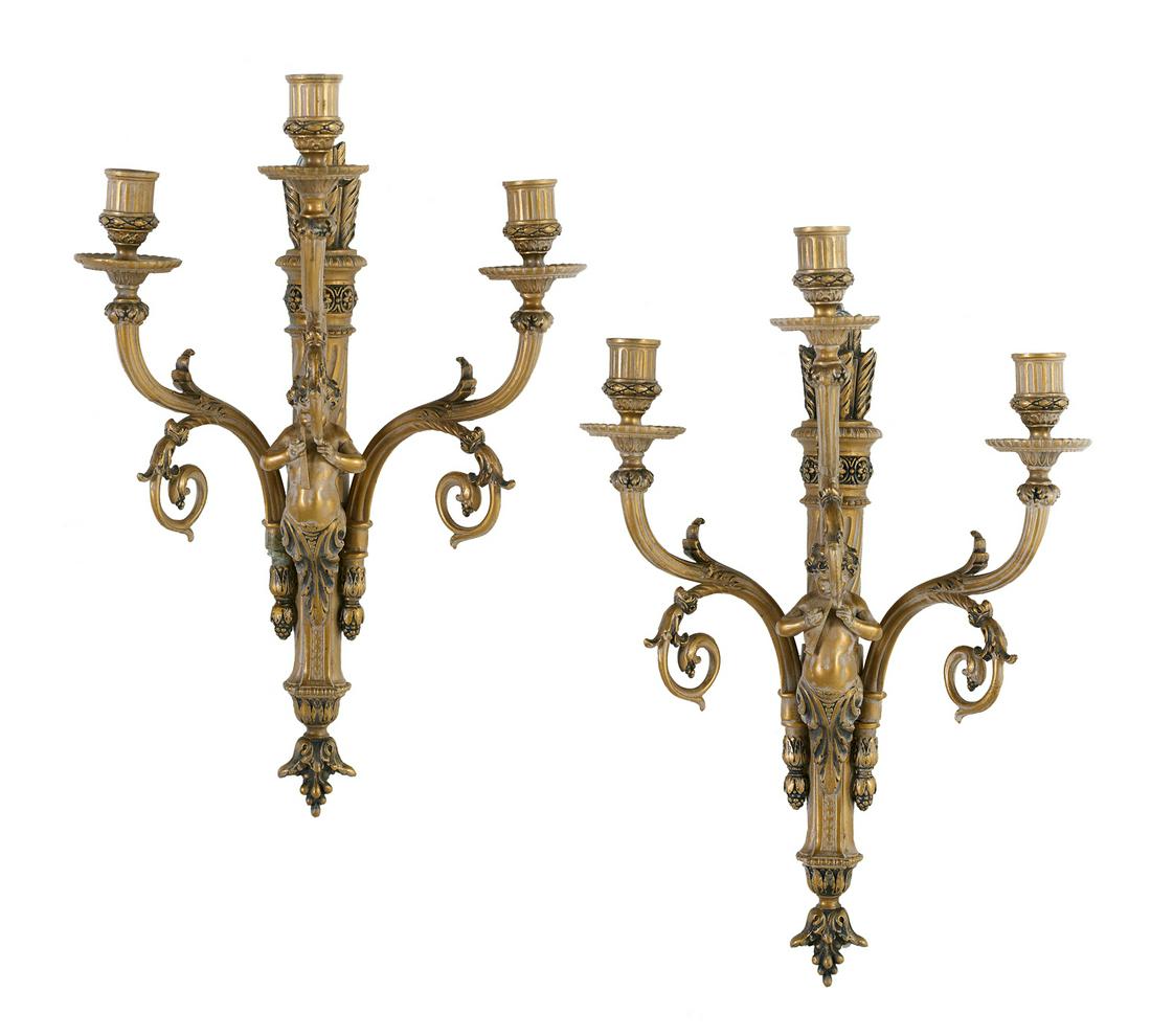 Pair of French Gilt-Metal Sconces (1 of 6)
