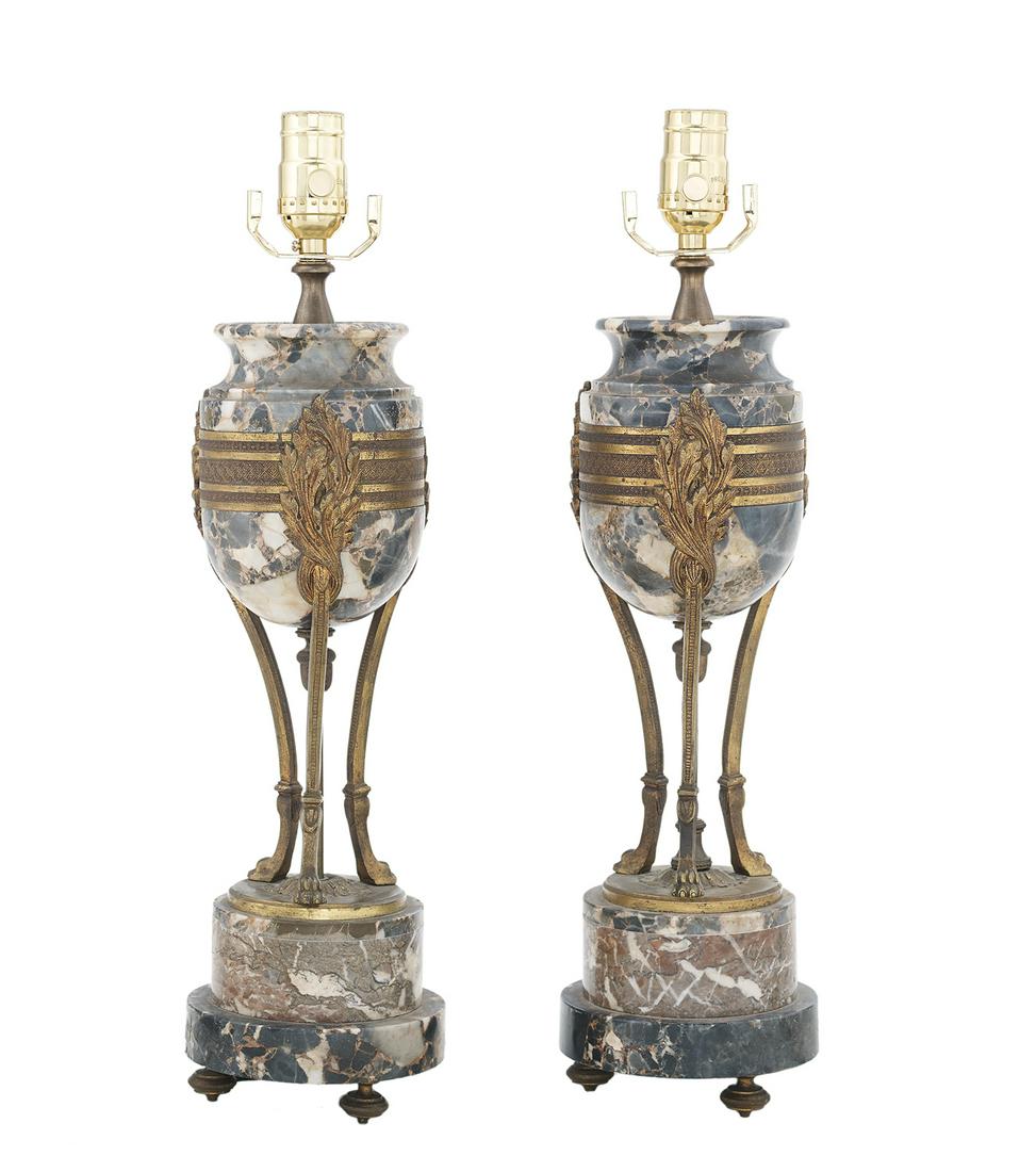 Pair of French Bronze-Mounted Marble Garnitures (1 of 1)