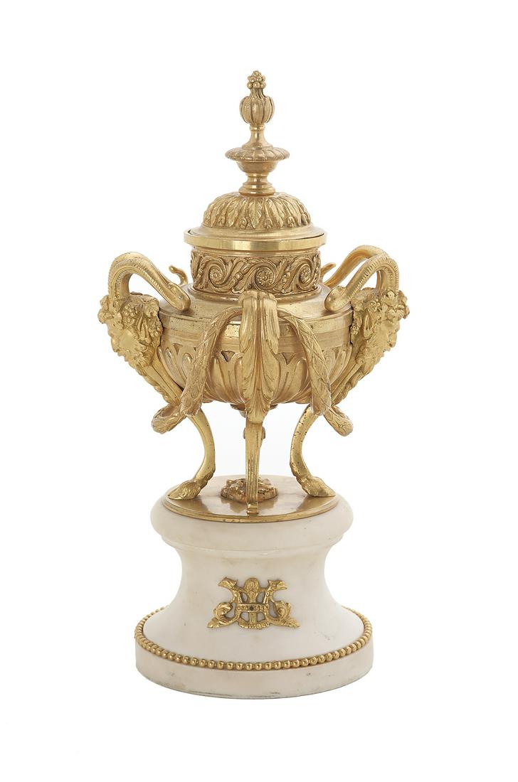 French Fin-de-Siecle Gilt-Bronze and Marble Urn (1 of 1)