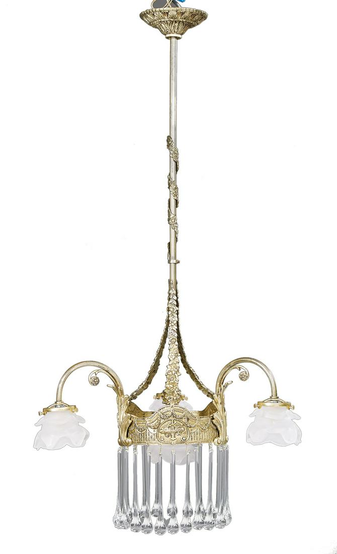 French Art Deco Bronze Chandelier (1 of 2)