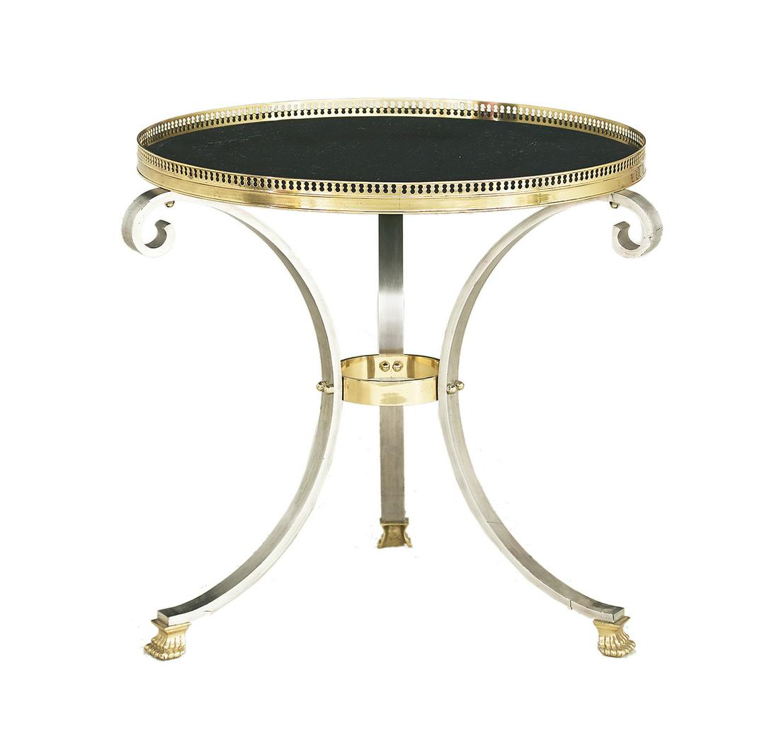 Mid-Century Modern Steel and Brass Gueridon (1 of 1)