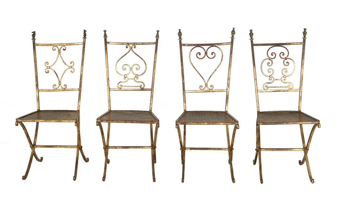 Gilt-Metal and Bronze-Mounted "Gaming" Chairs (1 of 2)