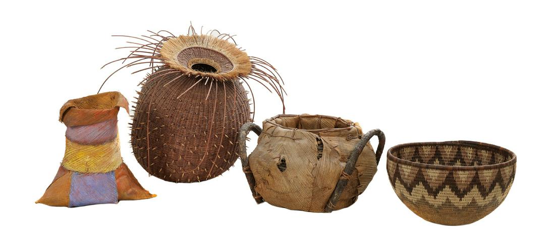 Group of Four Hand-Woven Baskets (1 of 3)