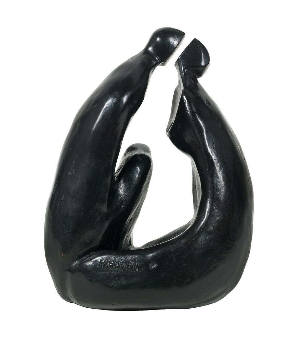 Mireille Honein (Lebanese, Contemporary): Mireille Honein (Lebanese, Contemporary) "Untitled" patinated bronze cast signature along back, numbered "38/40" and with foundry mark along front, and inscribed "Edition Exclusive/Gilbert & Rosy/CHAG