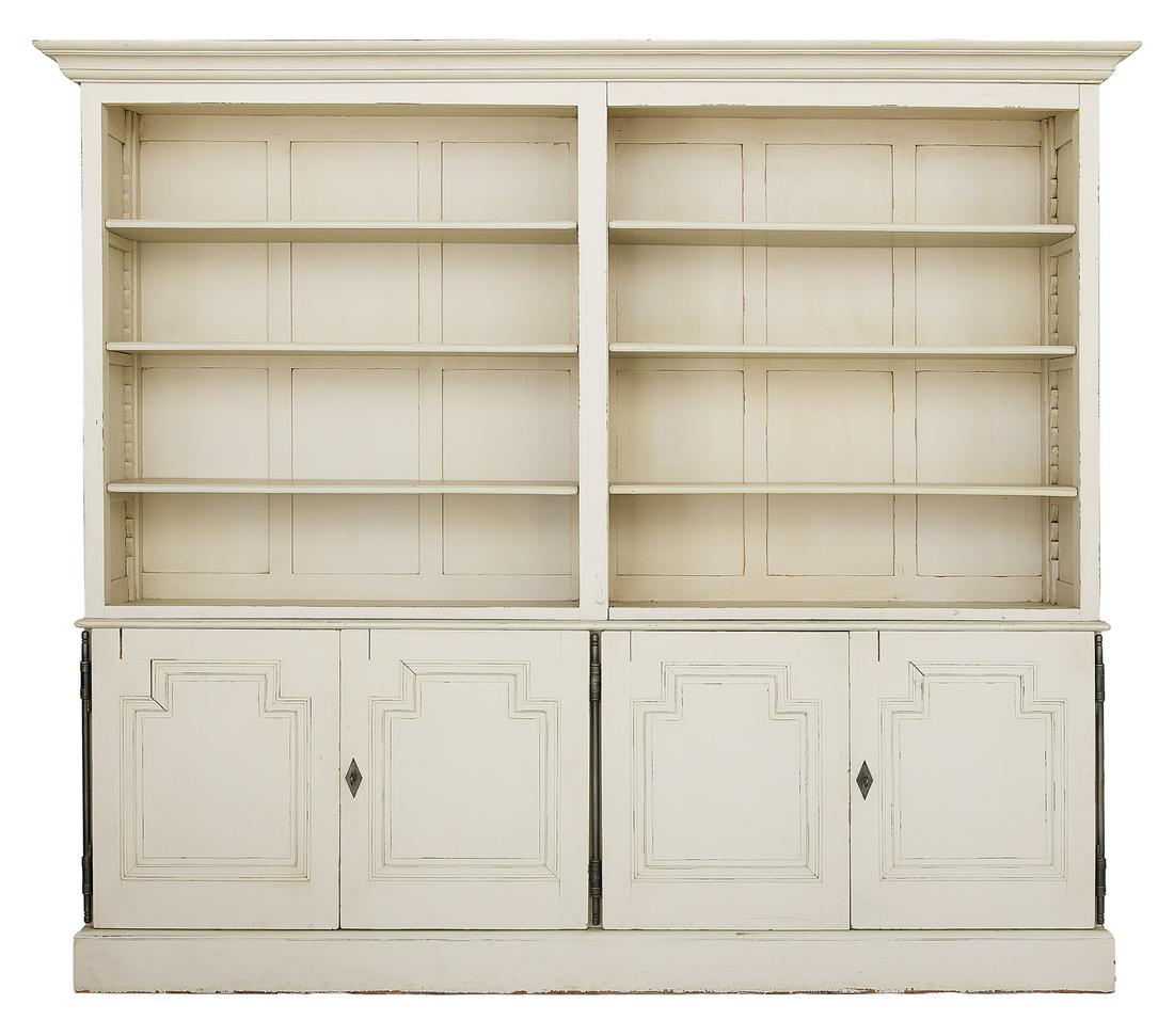 Large Polychromed Breakfront Bookcase (1 of 2)