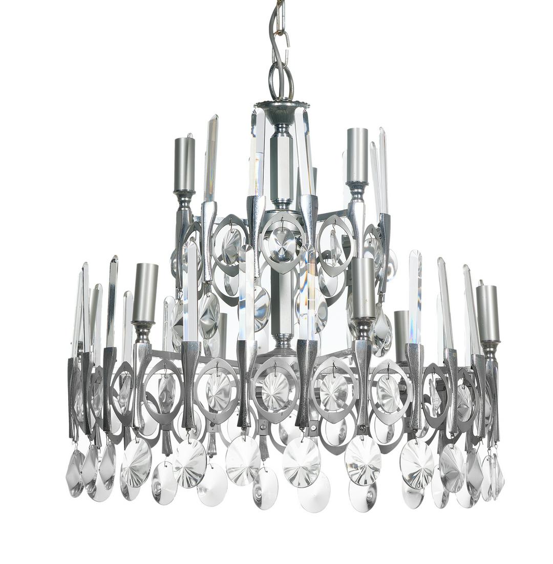 Chrome and Crystal "Ovali" Chandelier (1 of 1)