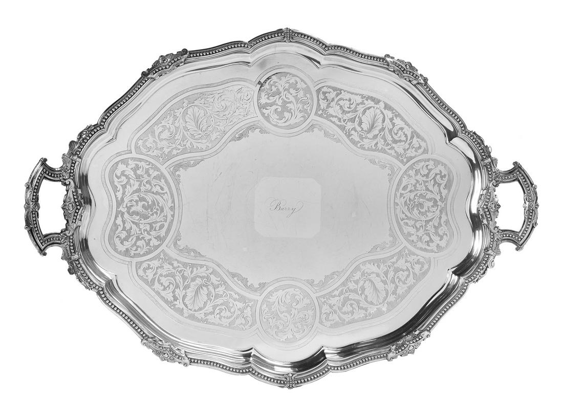 Victorian Old Sheffield Plate Tray (1 of 1)