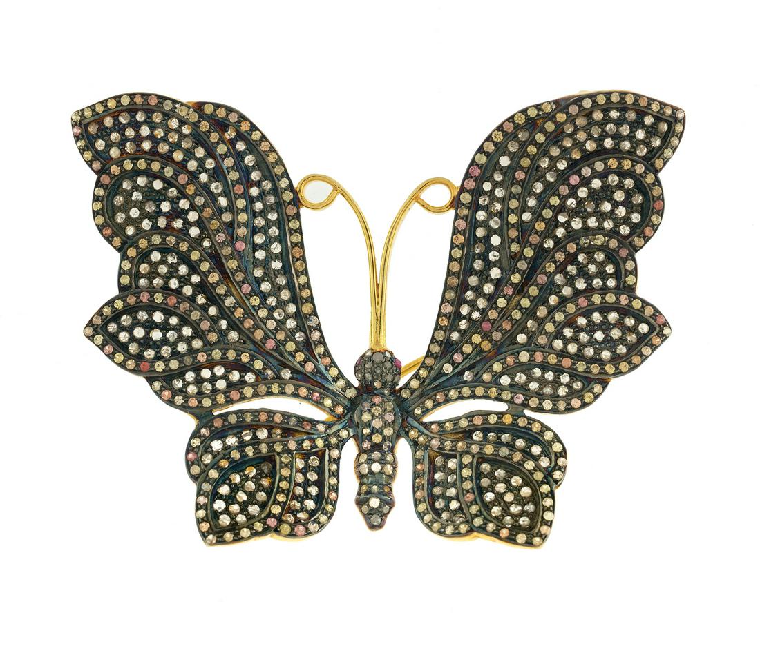 Diamond and Sapphire "Butterfly" Pendant/Brooch (1 of 1)