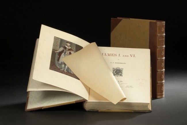 2 Vols. of Goupil's "English Historical Series": Two Limited Edition Volumes of Goupil's English Historical Series, including Osmund Airy, Charles II (Paris: Goupil et Cie., 1901, #542 of 1250) and T. F. Henderson, James I and VI (Paris: Goupil et C